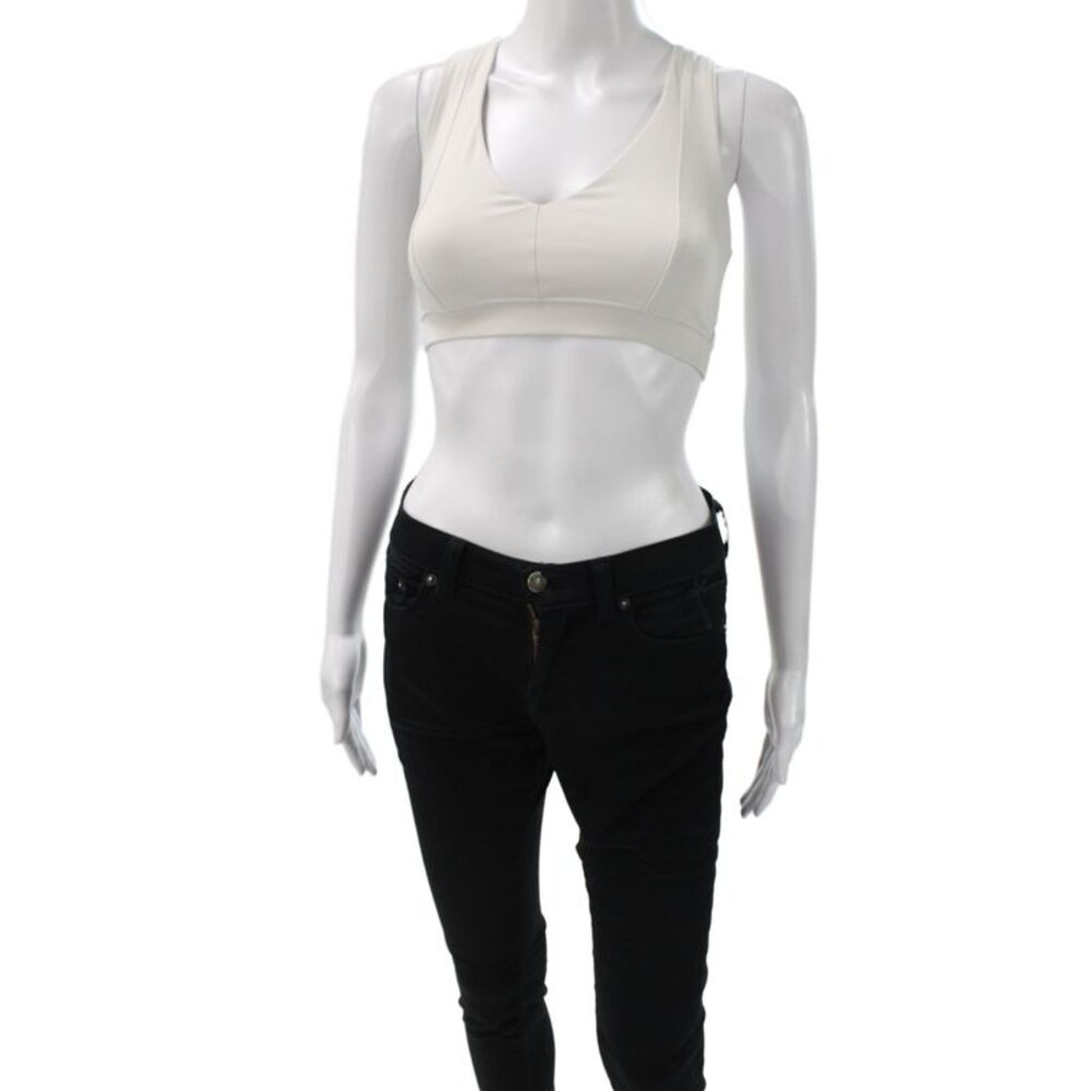 Year Of Ours Womens V Neck Sports Bra White Size Extra Small